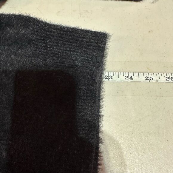 ModCloth Royal Monk Black Fuzzy Soft Puff Balloon Sleeve Pullover Sweater Medium - Picture 10 of 10